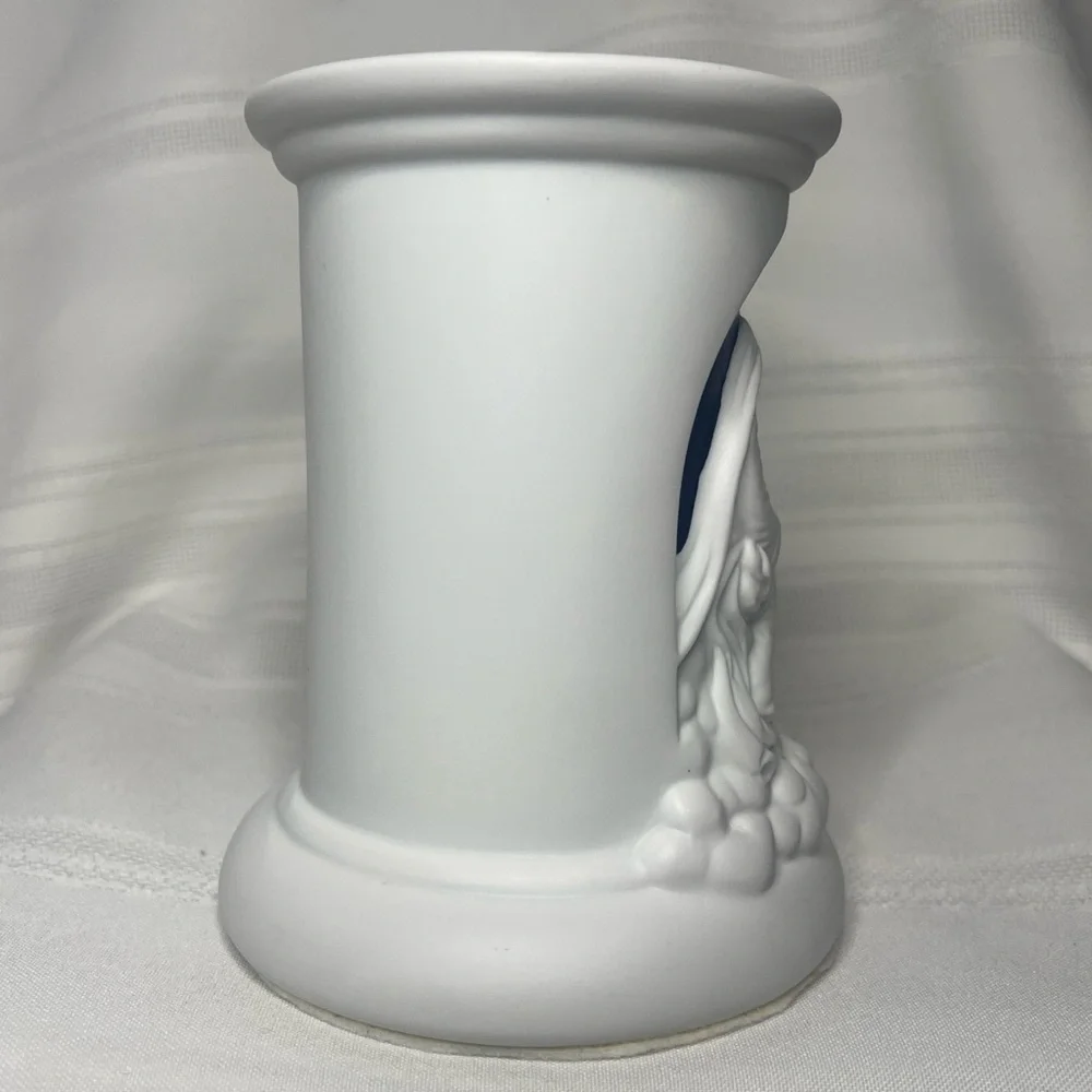Madonna & Child Bisque Porcelain Candle‎ Holder Vintage Teleflora EUC